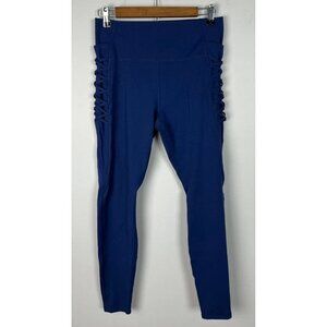 All in Motion Navy Blue High Rise Crisscross Side Leggings & Bra Size L Women’s